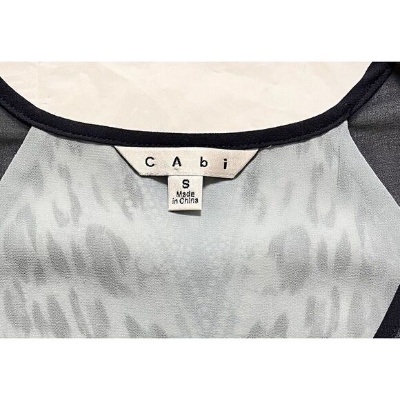 Cabi 253 Mixed Print Blue Sleeveless Tunic Tank Top S Lightweight - Picture 2 of 13